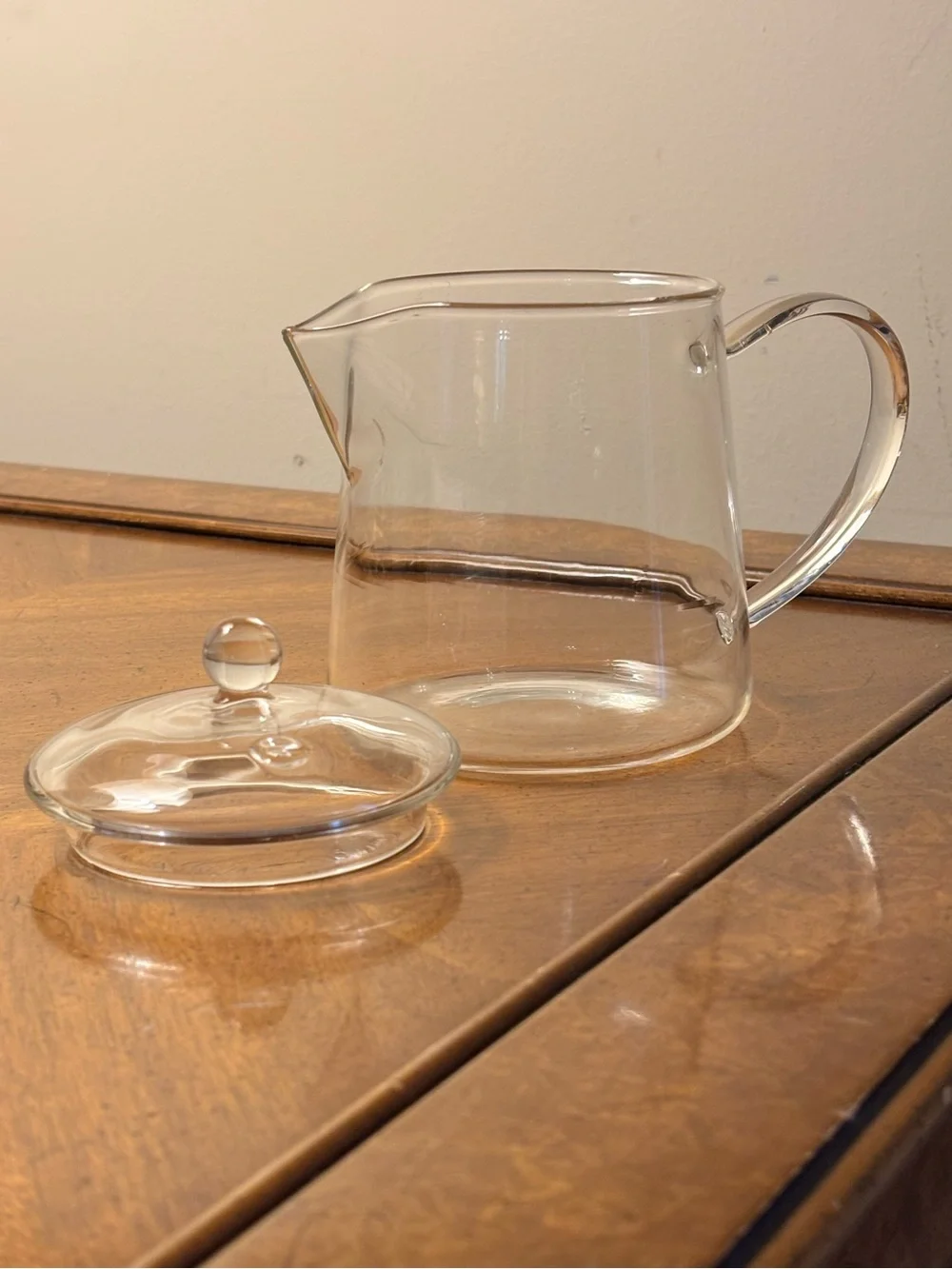 Clear Borosilicate Glass Teapot Tea Server w/ Glass Lid Minimalist